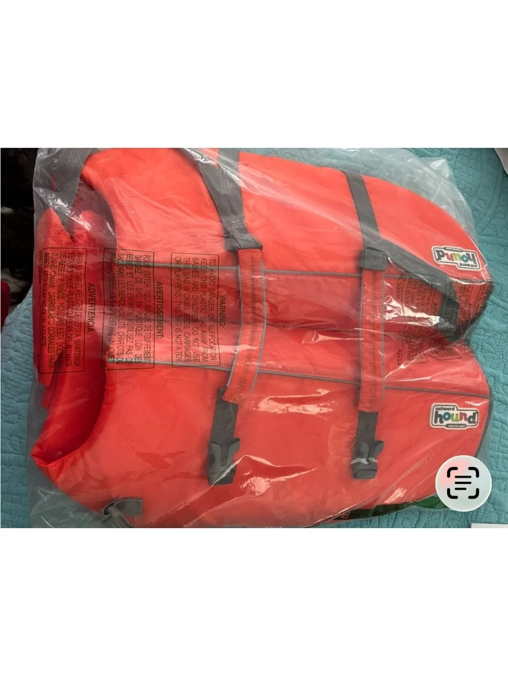 Outward Hound High-Visibility Orange & Gray Dog Life Jacket with Grab Handle